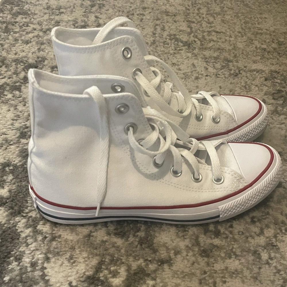 White high top Converse All-Stars. Size 7.